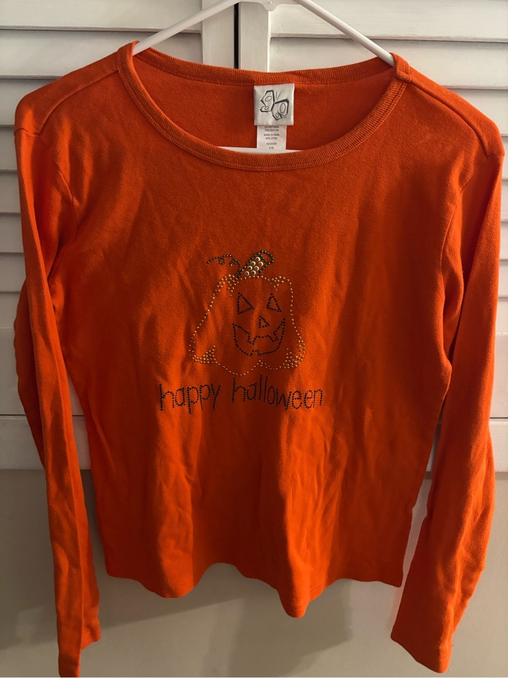 Happy Halloween Orange Kids Long-Sleeve Top